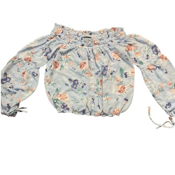 Derek Heart Long Sleeve‎ Floral Crop Top size medium - Picture 1 of 6